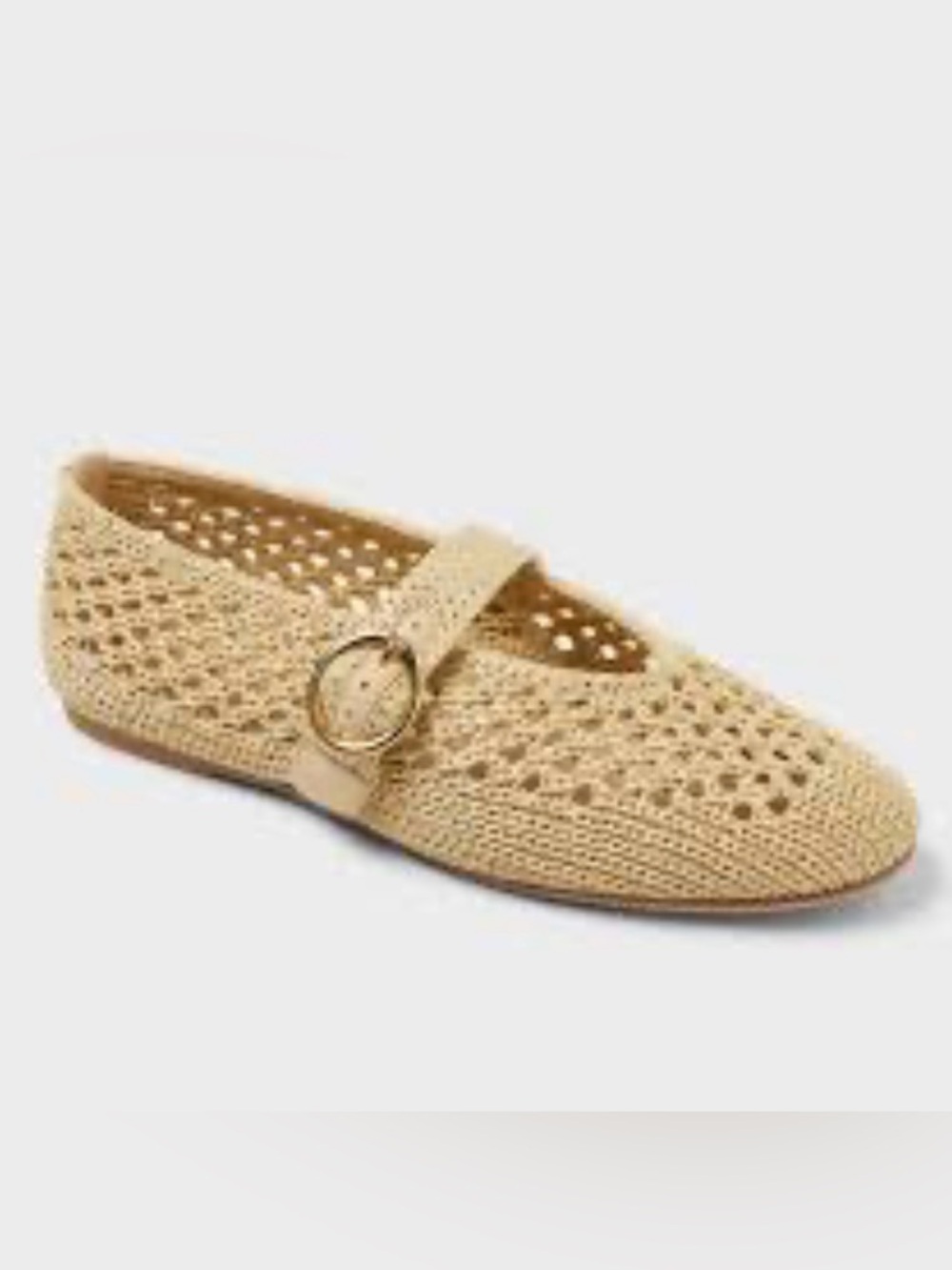 Universal Thread Beige Crochet Mary Jane Flats